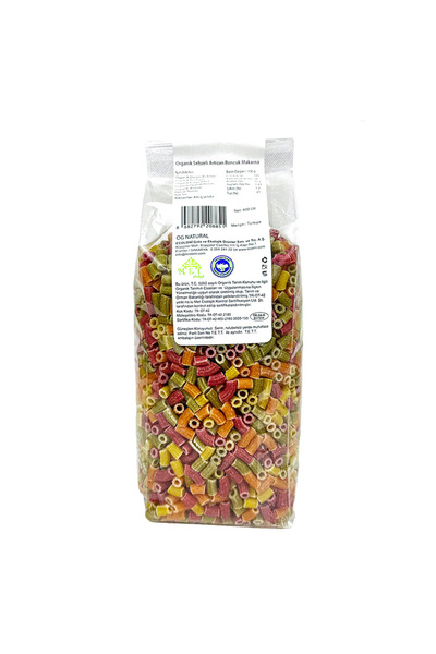 OG natural Organik Sertifikalı Sebzeli Artizan Boncuk Makarna 400 Gr
