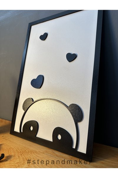 Step and Maker Pictură cu două straturi (3D) „Panda cu inimă”.