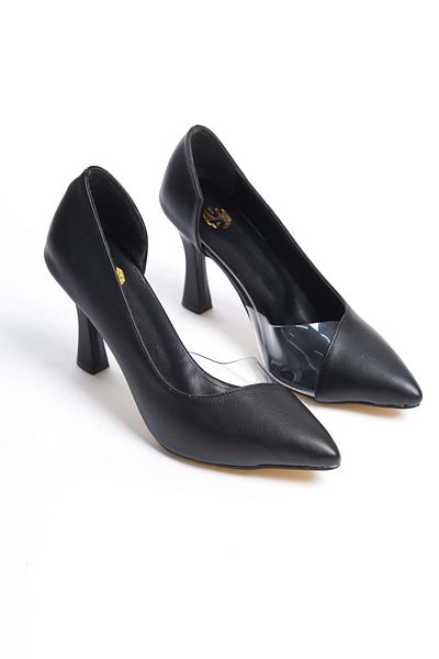 Luja Pantofi stiletto cu toc subțire din piele neagră