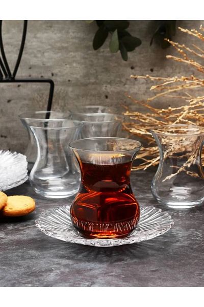Paşabahçe Aurora Tea Set for 6 People 12 Pieces 95961