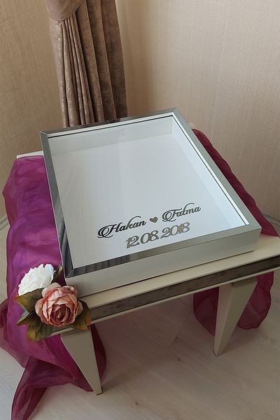 Verda Çerçeve 40x50 εκ. Λευκό καπνιστό Deep LEDless Rose Memory Frame! Κουτί τριαντάφυλλου