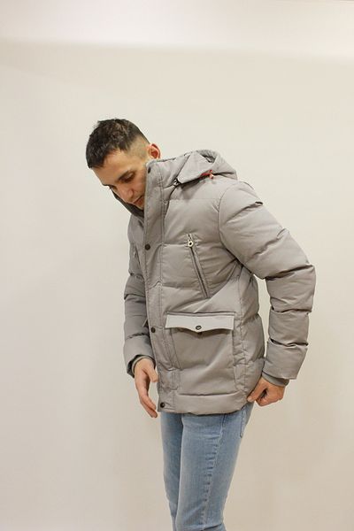 Cazador Jazz 1053 Hooded Waterproof Ανδρικό παλτό με λεπτομέρεια τσέπης με θερμόμετρο γκρι