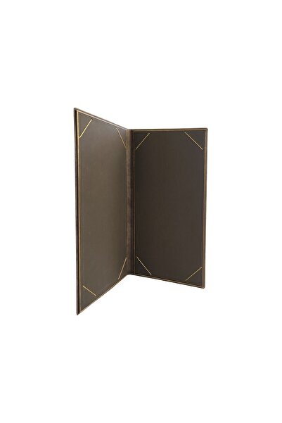 ankara menü (1 Piece ] Leather Menu Case with Drawstring, Interlocking 2 Pages, Hotel Room Restaurant