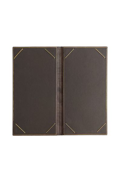 ankara menü (1 Piece ] Leather Menu Case with Drawstring, Interlocking 2 Pages, Hotel Room Restaurant
