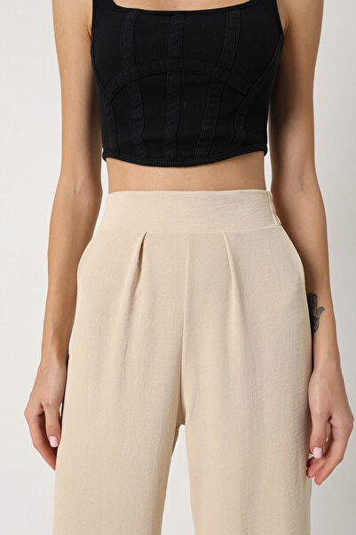 alenmoda Γυναικείο παντελόνι με φαρδύ πόδι Ayrobin Palazzo