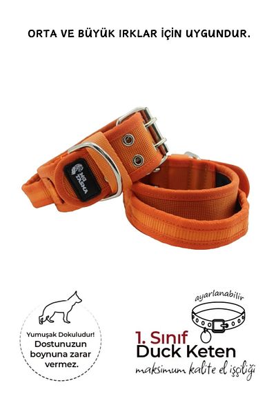 MgTasma 5 Cm Soft Textured Dog Collar with Handle and Handle