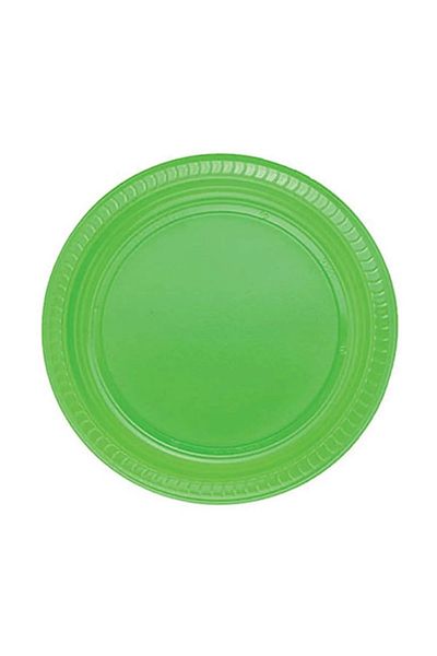 Party Fantasy Plastic Plate 25 Pieces Green Disposable Plate 22 Cm Birthday Party Plate