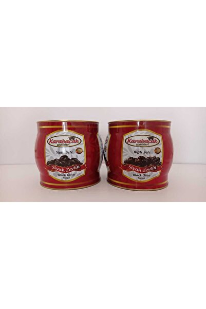 Karabacak Zeytin Karabacak Siyah Zeytin Mega Boy 2 Kg Teneke (2 adet)