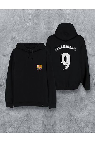 Darkia Унисекс суитшърт с качулка с щампа и качулка по поръчка на Robert Lewandowski