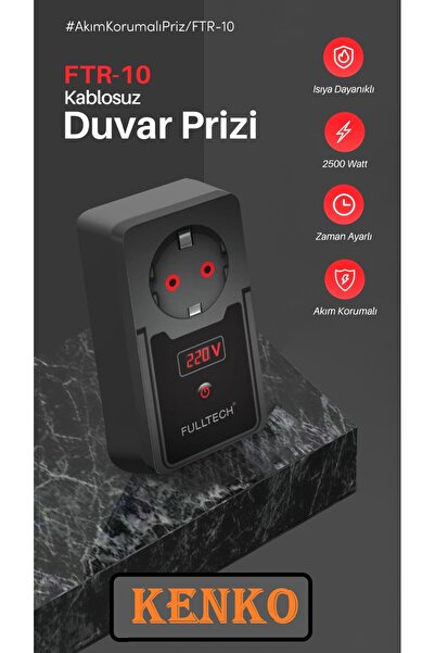 Kenko Termal Akım Korumalı Saatli Priz Tekli Zaman Ayarlı Duvar Prizi Isıya D...