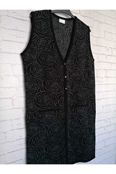 anne moda ankara зимовий, 1-го сорту сталь, акрилове плетіння, 2 кишені, 3 ґудзики, V-подібний комір, додатково подовжений трикотажний жилет