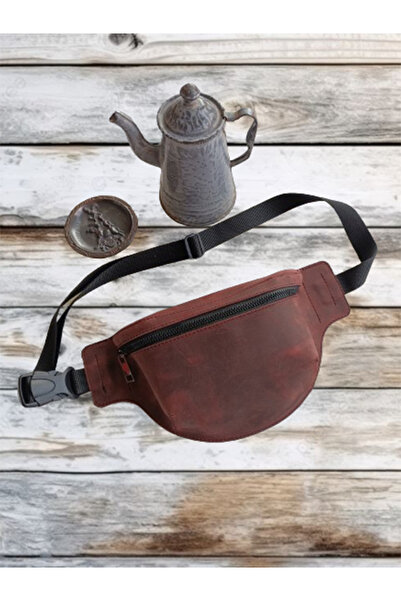 Namaste Vintage Hakiki deri vintage eskitme model unisex bel çantası