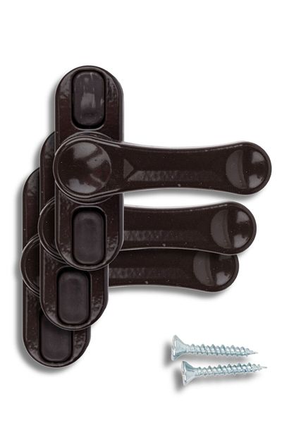 Pandogo Dark Brown Window Safety Lock Pimapen Window Lock Designed for Child Safety 3 Pieces