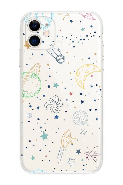 Rupti حافظة هاتف من السيليكون الشفاف بتصميم Galaxy Space متوافقة مع هاتف Iphone 11