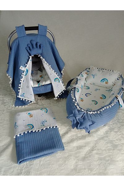 Wenaris DOUBLE SIDED Stroller cover, Stroller cushion, Stroller sheet babynest and blanket