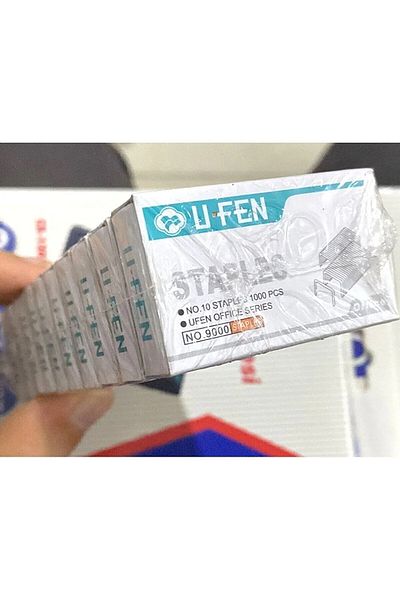 Modellino Staple Ufen White No:10 Staples 10 Boxes 10x1000 - 10,000 Pieces Small Staple