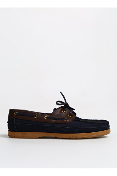 FABRIKA COMFORT Navy Blue Men's Leather Casual Shoes Uppert-New