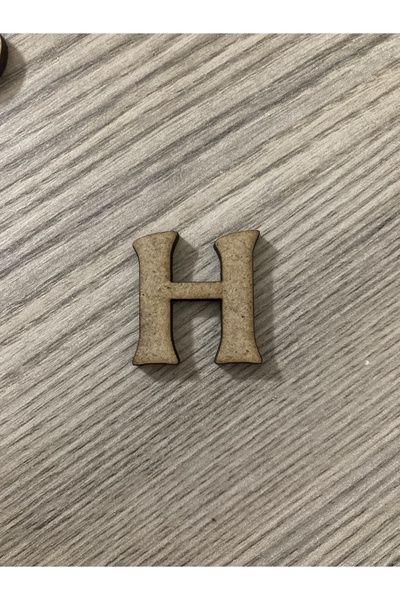 guluslazerkesim 20 ADET 3 CM HAM AHŞAP H HARFİ HAM RENK H
