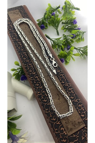 Midyat Artuklu Gümüşçülük 4.5 mm Gümüş Kral Zincir Kolye