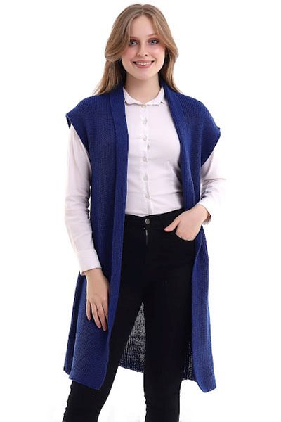 LEBUAS Long Knitwear Vest - Shawl Collar - Thessaloniki Knit