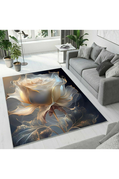 Colorix Carpet Dijital Baskı Dekoratif Kaymaz Taban Antibakteriyel Yıkanabili...