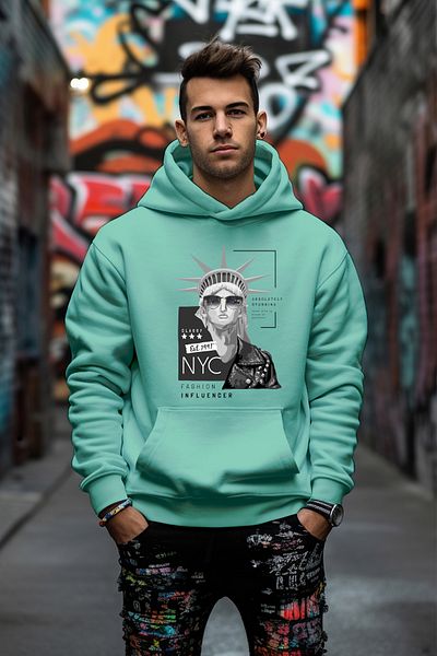 ADABEBEK Φούτερ με στάμπα New York Relaxed Cut Oversize