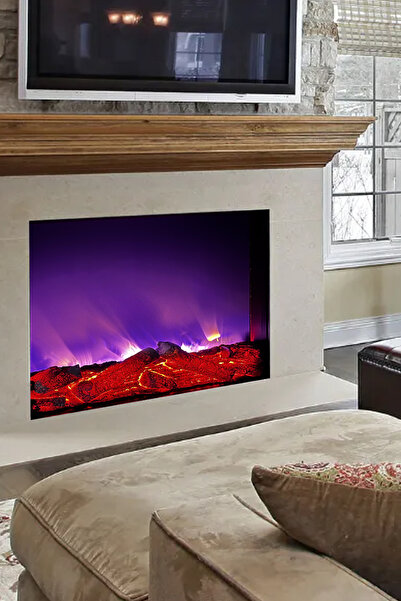 İnci Elektrikli Dekoratif Şömine70x70x15 cm Elektrikli Bluetooth Hoparlör Ve ...
