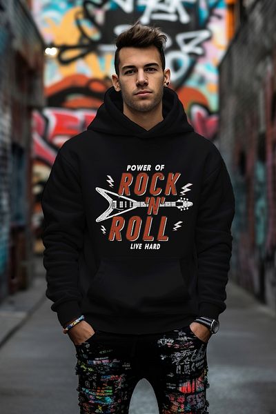 ADABEBEK Φούτερ Rock'N Roll Style Relaxed Cut Oversize