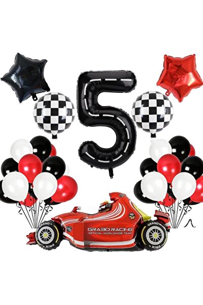 party mix Yarış Araba Konsepti Doğum Günü Balon Seti Yaş Rakam Balon Set Arab...