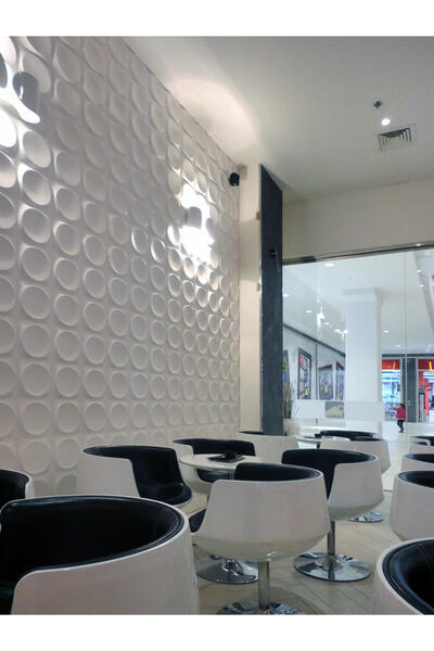 Duvarım 3 Boyutlu Boyanabilir PVC Duvar Paneli Olips (50-50 cm 4 adet-1 metrekare)