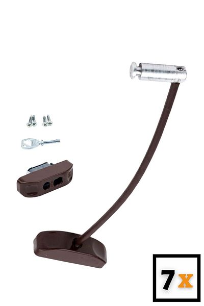 Viselia Dark Brown Window Lock with 7 Ropes Children's Safety Security Burglar Pimapen Door Baby Lock