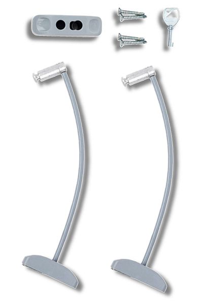 Pandogo Gray Premium Window Lock for Child Safety Easy Installation Long Lasting 2 Pieces