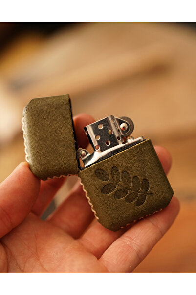 Atölye Çınar Leather Handmade El Yapımı Hakiki Deri Kılıflı Zippo Çakmak