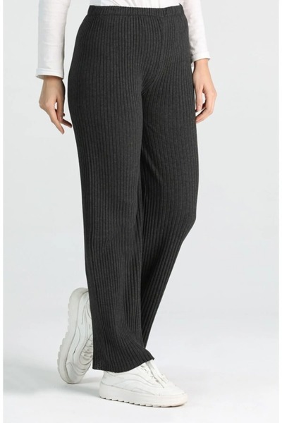 Melff Women's Anthracite Comfortable Corduroy Pants & Sweatpants