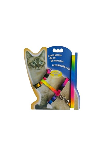 Hediye Rüzgarı GÖKKUŞAĞI KEDİ BOYUN & GÖĞÜS TASMASI