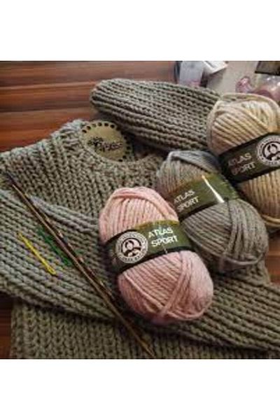 Ören Bayan Atlas Sport T108 Earth Color Scarf Beanie Cardigan Coat Thick Knit Rope