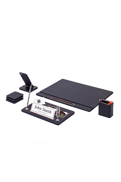 Turgut Office Σετ δερμάτινου επιτραπέζιου χαλιού Royal 5 τεμαχίων με κάλυμμα