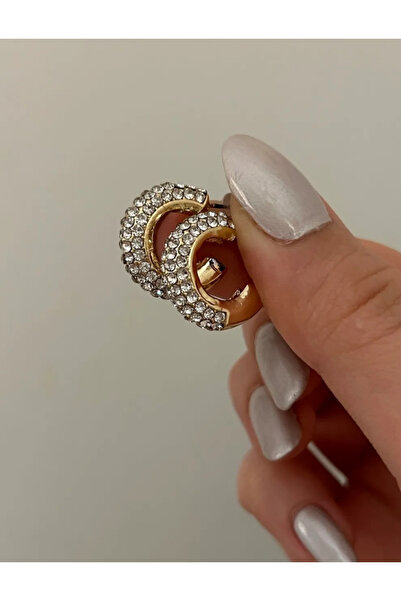 İLKYAZ AKSESUAR Mini Zirkon Taşlı Halka Küpe