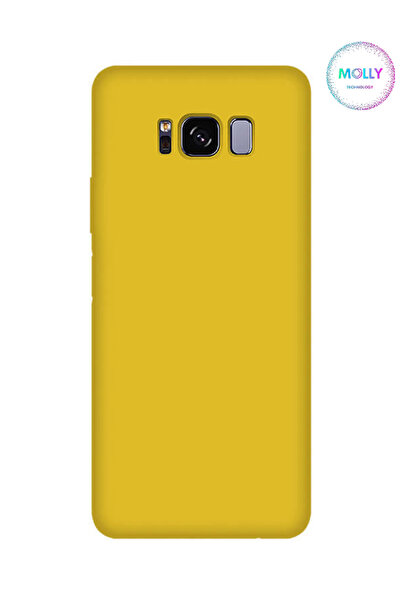 Molly Samsung Galaxy S8 İçin Sarı Liquid İçi Kadife Silikon Kılıf