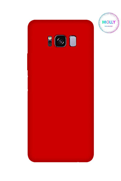 Molly Samsung Galaxy S8 İçin Kırmızı Liquid İçi Kadife Silikon Kılıf