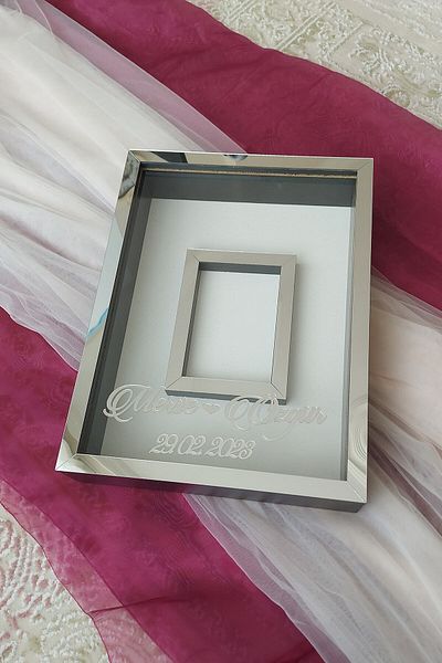 Verda Çerçeve 30x40 Cm Rama de memorie trandafir negru-argintiu! Rama foto! Cadru de memorie trandafir-hkm Ticaret