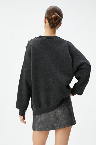 Koton Γυναικείο φούτερ Anthracite 4WAK10410EK