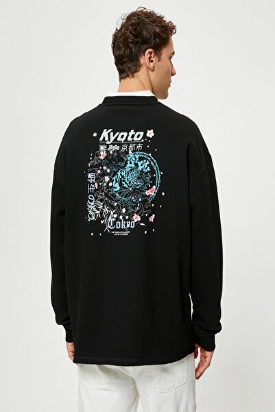 Koton Pánská černá mikina 4WAM70396MK