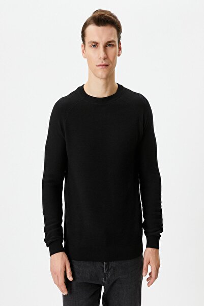 Koton Schwarzer Herrenpullover 4WAM70059HT