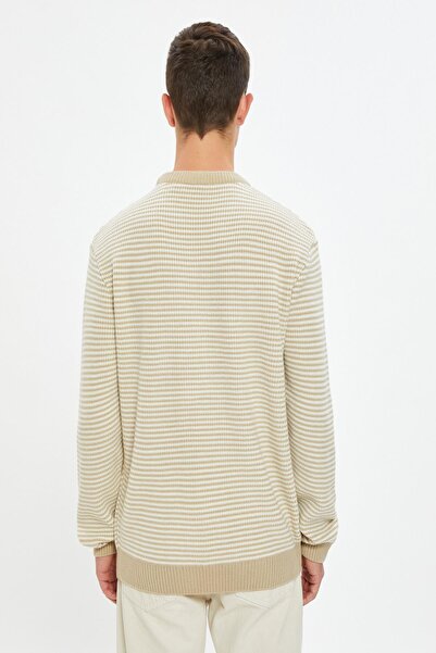 Koton Ανδρικό πουλόβερ μπεζ ριγέ