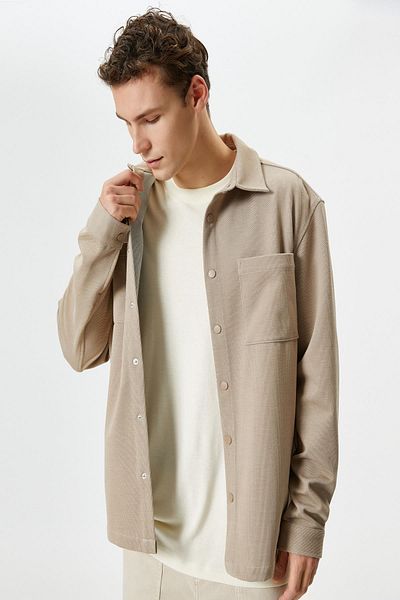 Koton Ανδρικό πουκάμισο Camel Hair 4WAM60232HW