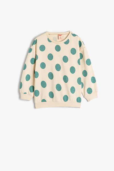 Koton Baby Girl Beige Patterned Sweatshirt
