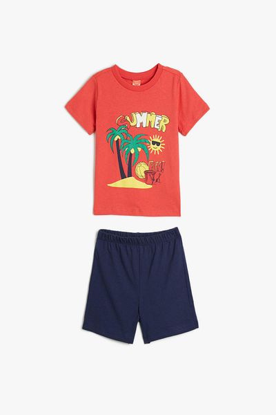 Koton Baby Boy Pink Top-Bottom Set