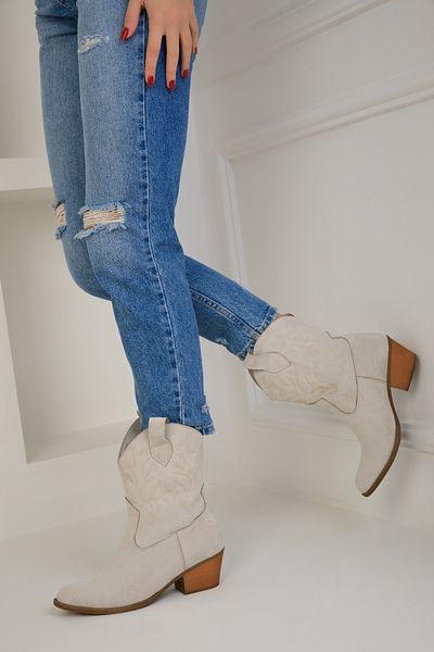 SOHO Бежеві замшеві жіночі черевики Bootie 18682