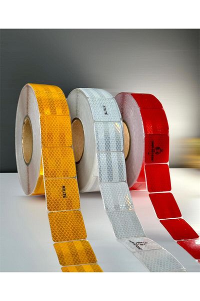 RM Tuvturk Approved Reflective Reflective Highlighter Strip Tape Cut Yellow Warning Tape 1 Meter